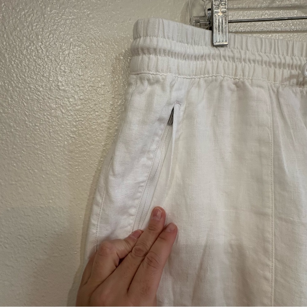 Athleta RETREAT LINEN WIDE LEG PANT, White size 18 NWT - Picture 11 of 11